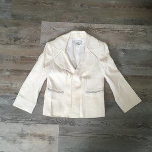 Chanel inspired white jacket with silver details from Kelley & Diane, size 2